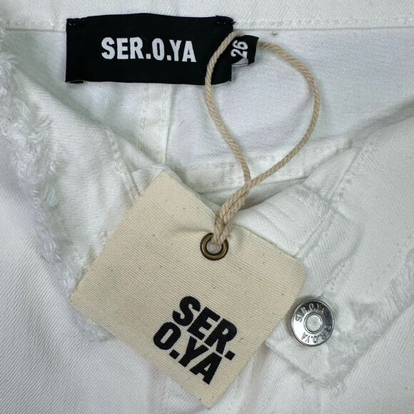 SER.O.YA Olivia Mid-Rise Flare Jeans - Size W26 L35 - White #153 - Picture 6 of 9